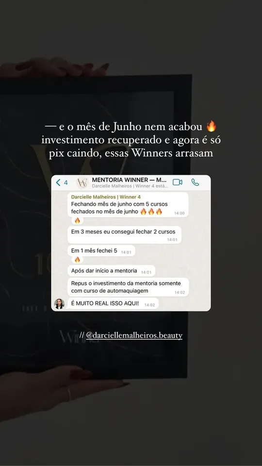 Story: aluna fechando mês de junho com 5 cursos