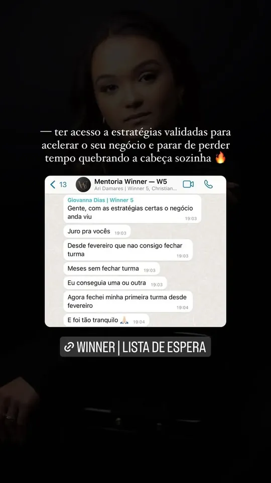 Story: aluna fechou sua primeira turma